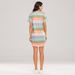 Spring And Summer Short Sleeve Rainbow Stripe Loose T-Shirt Pajamas Dress Large Size Spot_ecoleips.com