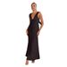25 Year Women's Solid Color V-Neck Slimming Sexy Evening Dress -68603_ecoleips.com