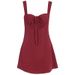 Summer Sexy Halter Mini Dress Hollow Out Lace Up Strappy Dress For Women Beach Party Casual Sundress_ecoleips.com