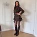 Classic Plaid Belted Shirt Dress Long Sleeve A-Line Button down Adjustable Waist Tie Stretch Polyester Blend XS-XXXL 3 Colors_ecoleips.com