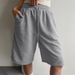 AD140 Spring/Summer New Loose Comfortable Casual Leisure Versatile Sports Wide-Leg Tie-Waist Pocket Shorts_ecoleips.com