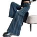 Retro Non-tight-fitting Patchwork Wide-leg Jeans For Women, 2026 Spring And Autumn New Fashion Versatile Loose Straight_ecoleips.com