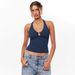 2025 Cross-Border Hot-Selling Women's Fashion: Stylish Metal Buckle Halter Neck Hollow Out Sleeveless Backless Y2K Hot_ecoleips.com