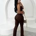 Sexy Crop Top & High-Waisted Leggings Set - Breathable Milk Silk Workout Outfit, Stretchy Polyester Spandex Gym Clothes For Women_ecoleips.com