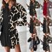 Women's Clothing Long Sleeved Printed Patchwork Button Dress Blouse_ecoleips.com