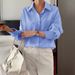 DiYun Cross-Border Casual Resort Style Simple Striped Long-Sleeve Women's Shirt 2026 Summer Independent Station_ecoleips.com