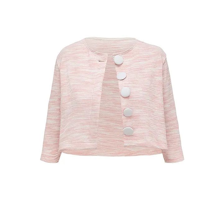 2026 European And American Swimwear New Pink Sweet Xiaoxiangfeng One-piece Swimsuit Set Women's Cross-border Explosion Pink Cardigan_ecoleips.com