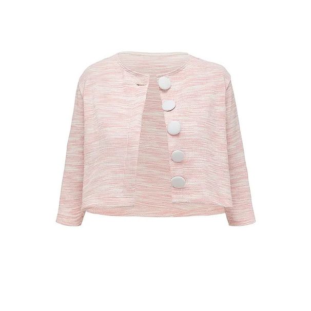 2026 European And American Swimwear New Pink Sweet Xiaoxiangfeng One-piece Swimsuit Set Women's Cross-border Explosion Pink Cardigan_ecoleips.com