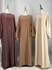 Ramadan Women Dresses Soft Nida Nursing Mother Abaya With Side Zip Front Islamic Clothing Elastin Sleeves Breastfeeding Abaya_ecoleips.com
