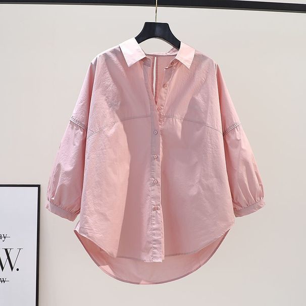 Women's Clothing Long Sleeves Small Fresh Design Stitching And Hemming Loose Art Style Shirt For Women_ecoleips.com