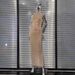 Women's Clothing Sexy Nude Mesh Sleeveless Bodycon Dress With Sparkling Rhinestones Fashion Party Performance Women's Dress_ecoleips.com