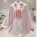 Embroidered Lace Shirt Texture Sense Sun Protection Shirt Women's Design Sense 2025 Loose Casual Shirt Long Sleeves On Sun Protection_ecoleips.com