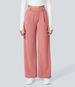 Elegant High-Waisted Straight Leg Pants For Women – Stretchy Office & Casual Trousers, Lightweight Breathable Fabric, Comfort Fit_ecoleips.com