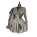 Women's Clothing Spring Elegant Printed V Neck Lantern Sleeve High Waist Dress Short Skirt_ecoleips.com