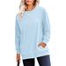 Women's Round Neck Autumn Sweatshirt Women's Fashion Solid Color Long Sleeve Pullover_ecoleips.com