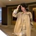 Long Island Lover Korean-style Spliced Cuff Lace Mid-length Trench 2025 New Loose-fit Autumn Coat_ecoleips.com