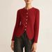 Women's Casual Cardigan Sweater – Soft Polar Fleece, Relaxed Fit, Round Neck Button-Up (Silver/Red), Xs-Xxl_ecoleips.com