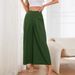 Suitable For All Seasons 2025 Style Women's Skirt Linen Wide Leg High Waist Cropped Pants With Pockets_ecoleips.com