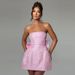 Women's Clothing New Fashion Style Temperament Sexy Jacquard Tube Top Bowknot Mini Dress Women_ecoleips.com