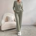 Cozy Ribbed Lounge Set – Oversized V-Neck Top & Straight-Leg Pants, Relaxed Two-Piece Outfit For Women (Fall/Winter Edition)_ecoleips.com