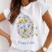 Women’s Clothing Easter T Shirt For Women, Easter Short Sleeved Tops, Rabbit Print Tops, Plus Size Women_ecoleips.com