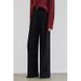 Black Wide-Leg Suit Autumn Winter Women New Zipper High Waist Straight Petite Draped Commuting Slimming Long Pants_ecoleips.com
