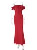 Hugcitar Women Elegant Slash Neck Ruched Sleeveless Lace Up Solid Sexy Maxi Prom Dress Summer Clothes Wedding Party Festival Y2K_ecoleips.com