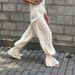 Women's French Style Bubble Jogger Pants Autumn/Winter Casual Elegant Long Trousers Polyester Thin Material For Spring/Summer_ecoleips.com