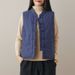 girl Style Retro Button Linen Thickened Cotton Vest Padded For Women Autumn Winter Outerwear Chinese Short Waistcoat_ecoleips.com
