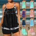 Women's Floral Print Bikini Set With Skirt - Plus Size Swimwear, Soft Polyester & Cotton Lining, Adjustable Coverage For Beach & Pool_ecoleips.com