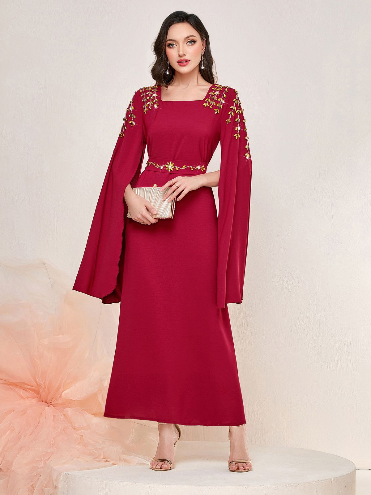 Women's Clothing Extra Long Sleeve Shoulder Seam Dress_ecoleips.com