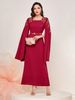 Women's Clothing Extra Long Sleeve Shoulder Seam Dress_ecoleips.com