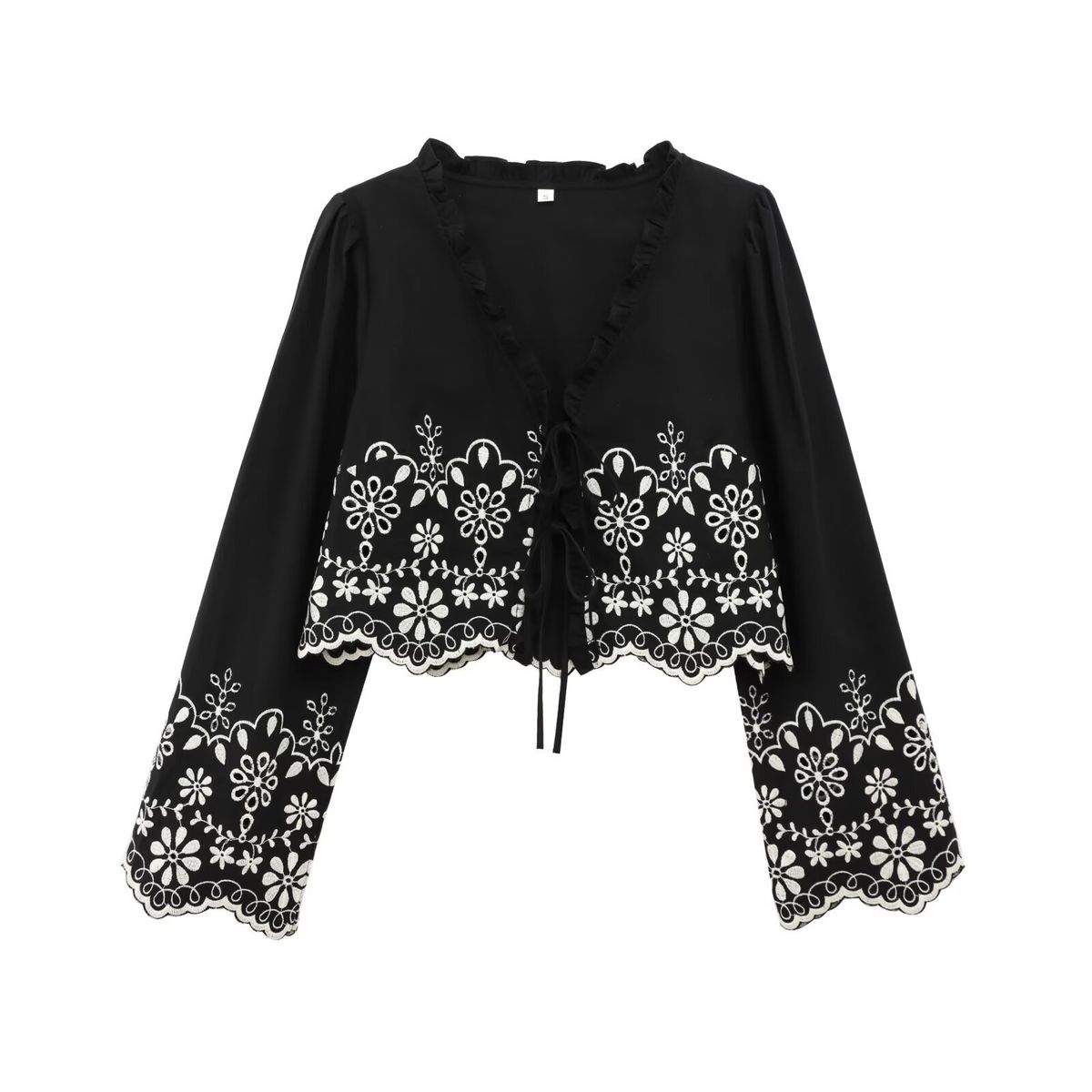 Women's Clothing Classic Fashion Hollow Embroidery Cotton Top_ecoleips.com