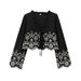 Women's Clothing Classic Fashion Hollow Embroidery Cotton Top_ecoleips.com