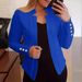 Elegant Long Sleeve Blazer With Button Cuffs For Women – Slim Fit Office Jacket, Versatile Styling, Plus Size Options_ecoleips.com