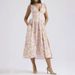Women's Elegant Printed Long Dress V Neck Spaghetti Strap American Style Spring New Arrivals_ecoleips.com
