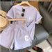 Letter Fashion Casual Short Sleeved Shorts Two Piece Suit For Women Summer New Loose Simple Large Size Suit_ecoleips.com