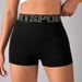 Women's Clothing Letter Woven Bag Shorts Waist Hip Wrapped Yoga Shorts Running Fitness Three Quarter Pants_ecoleips.com