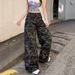 Floor-length 2025 Spring/autumn Casual American Style New Camouflage High-waisted Loose Wide-leg Pants Retro Jeans For_ecoleips.com