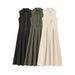Women's Elegant Round Neck Sleeveless Belted Midi Dress – French Chic Casual Office Gown 2026_ecoleips.com