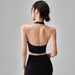 Women's Slimming Backless Tank Top Fitness Halter Neck Sports Top Cup Bra Supportive Yoga Underwear_ecoleips.com