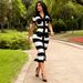 Elegant Temperament V Neck Tassel Knitted Dress Short Sleeved Slim Fit Style For Women_ecoleips.com