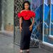 Women's Sexy Off-Shoulder Bandage Dress Elegant Sophisticated Formal Wear with Three-Dimensional Floral Pattern_ecoleips.com
