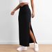 Voya Discounted Women's Simple And Fashionable Design Half Skirt With Spring And Summer High Waist And Hanging Feeling, Slit Long Skirt_ecoleips.com