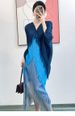 Women's Clothing Autumn Wear High End Light Mature Style Women's Clothing Niche Design Contrast Color Splicing Tassel Dress Women's Trend_ecoleips.com