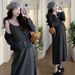 Autumn New Korean Fashion 2-Piece Printed Maternity Dress For Pregnant Women_ecoleips.com
