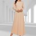 Women's Clothing Muslim Basic Simple Long Sleeve Inner Dress_ecoleips.com