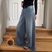 American Retro Wide-leg J, New Autumn Winter High-waisted Trendy Slimming And Height-enhancing Drapey Floor-length_ecoleips.com