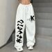 Women's Hip Hop Dance Pants - Loose Fit Streetwear Jazzy Trousers With Pockets - High Waist Stretchy Polyester Pants For Urban Fashion Black/White/Red_ecoleips.com