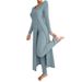 Spring Style Women's round Neck Split Long Sleeve Two Piece Set Regular Fit for Spring/Autumn Summer_ecoleips.com